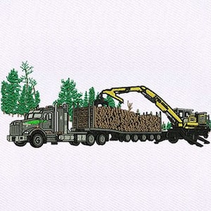 Deforesting Tractor And Truck Embroidery Design |Truck Embroidery Design |Vehicle Embroidery Design |Tractor Embroidery Design |Digital File