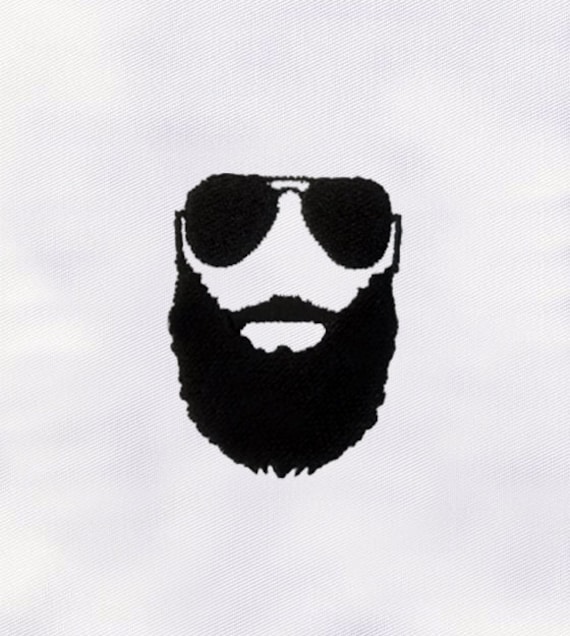 Barba con clase & gafas máquina bordado diseño / hombres bordado