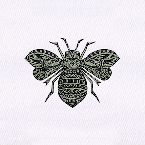 Finely Detailed Monotone Bee Embroidery Design | Insect Embroidery Design | Bee PES File |  Bee Machine Embroidery Design | Digital File
