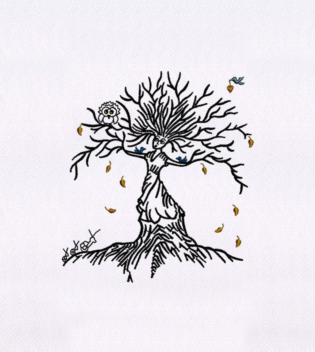 Literal Mother Nature Machine Embroidery Design | Tree Embroidery ...