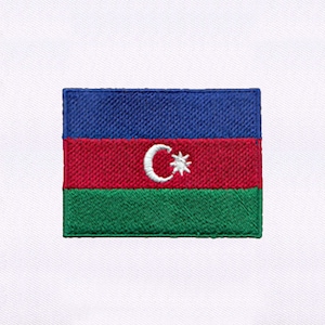 Patriotic Flag of Azerbaijan Embroidery Design |Flag Embroidery Design | Flag PES File |  Azerbaijan Flag Embroidery Design |Digital File
