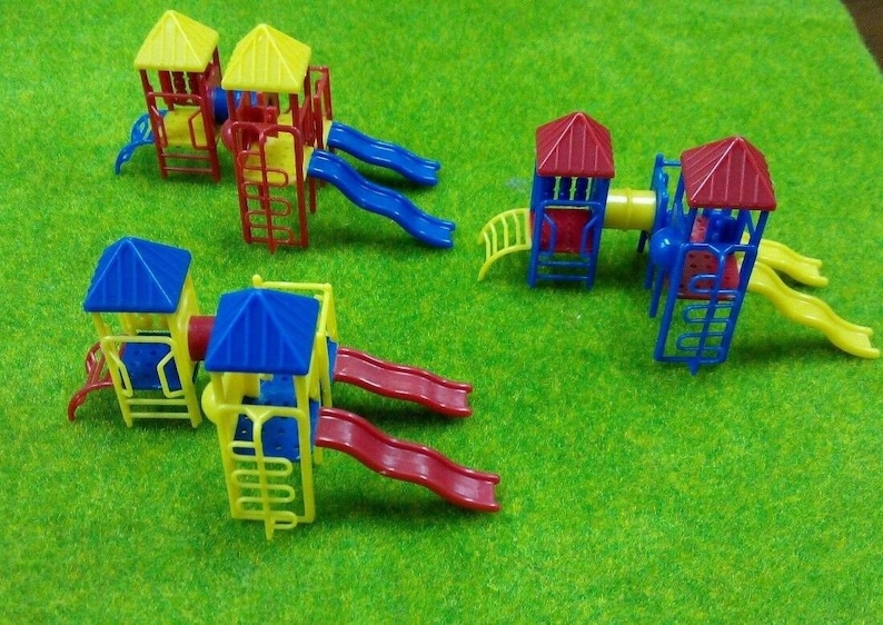 HO 187 Scale Childrens Playground Park with Slides Set for Etsy