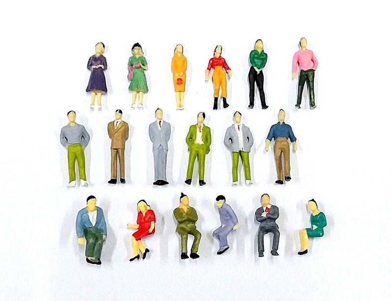 50 PCS O Gauge 150 Scale Hand Painted Figures For Model Train Etsy