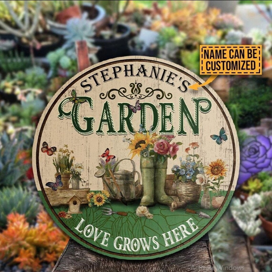Garden Wood Sign Garden Decor Garden Signs Custom Garden Etsy