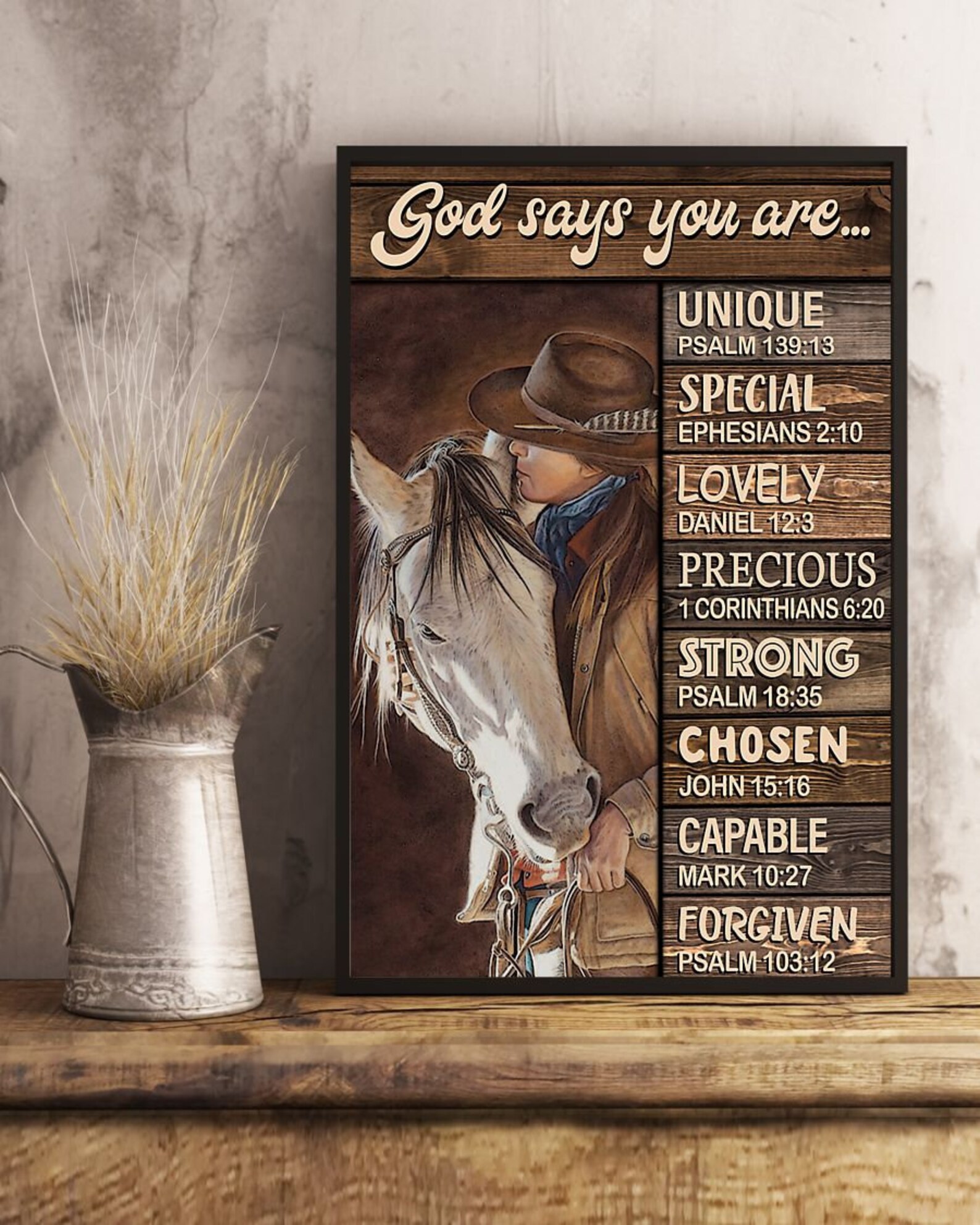 Cowgirl God Says You Are Poster Horse Girl Poster Cowgirls Etsy