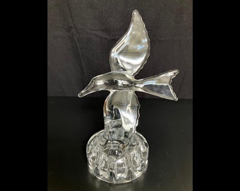 Vintage Cambridge Clear Glass Sea Gull 10 Hole Flower Frog