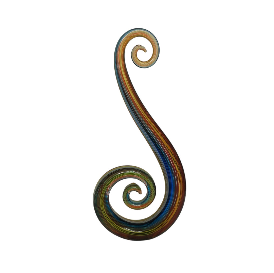 Spiral Art Glass Sculpture Multicolored Threading Murano Etsy