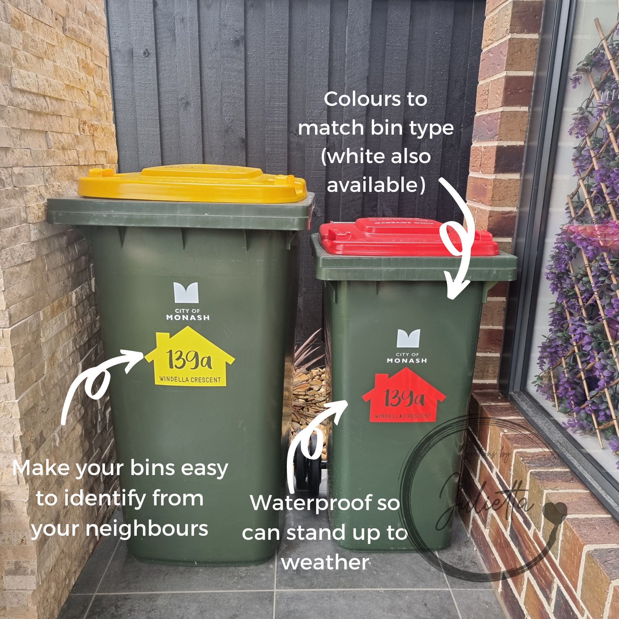 Recycle Rubbish Wheelie Bin Decals Rubbish Bin Sticker Etsy Australia