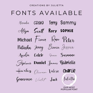 May include: A list of fonts available for purchase, with the name "Julietta" highlighted as the most popular font.