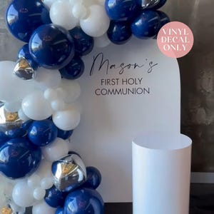 Custom Communion Vinyl Decal – First Holy Communion Name Sticker – Perfect for Religious Celebrations & Party Decor