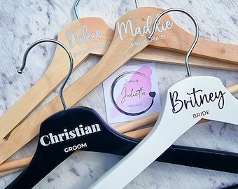 Personalised Wedding Coat Hanger, Bridal Dress Hanger, Bridesmaid Hangers, Bridesmaid Proposal Gifts, Wedding, Custom Dress Hanger