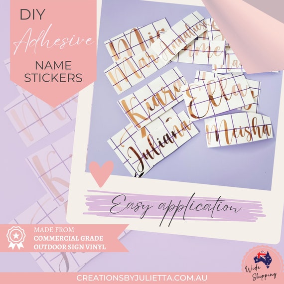 Custom Name Stickers, Vinyl Name Stickers, Custom Wedding Vinyl Name Decal, Personalised Vinyl Decal, Water Bottle Labels, DIY Stickers