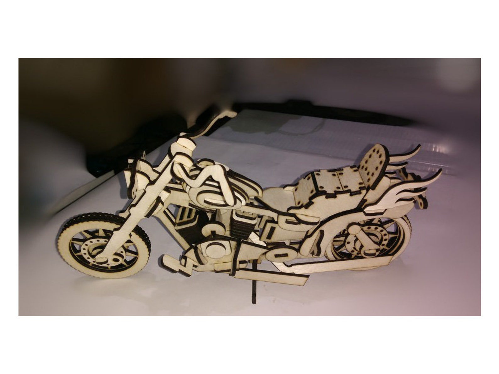 Harley-Davidson motorcycle 3d puzzle dxf file for laser cnc | Etsy