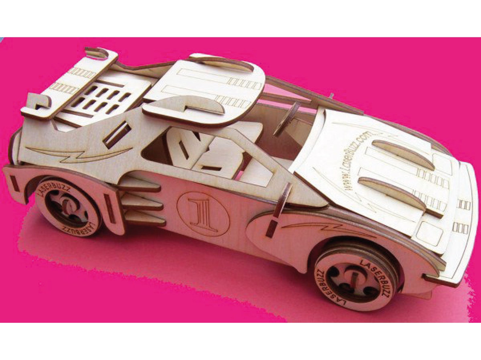 Sports car 3d puzzle dxf file for laser cnc vector plans Etsy