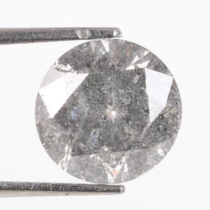 1.05 CT Salt and Pepper Diamond: Round Brilliant Cut Loose Diamond, 6.3 mm