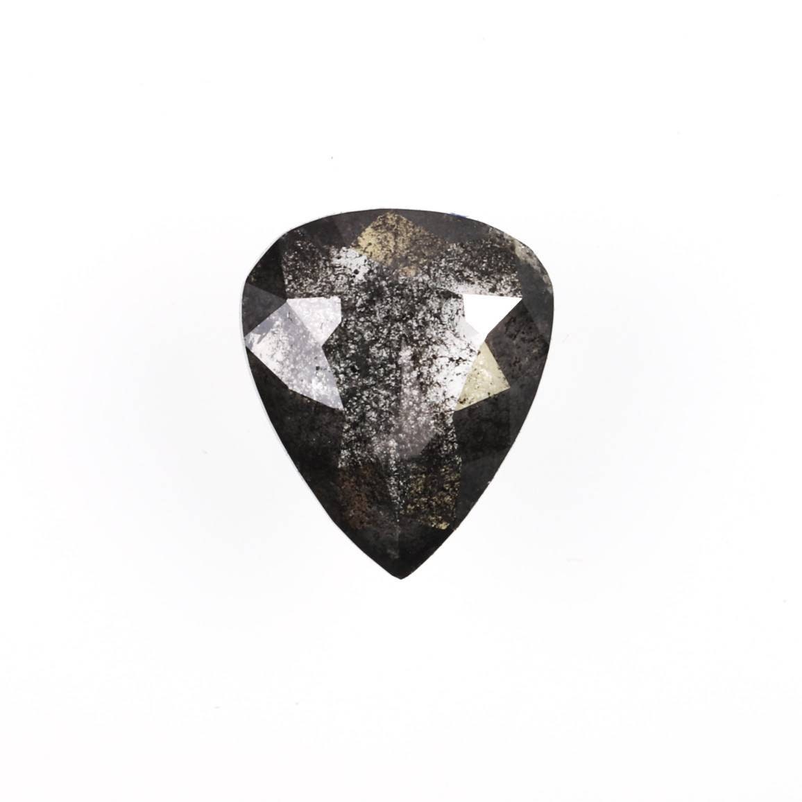 Diamant Naturel Noir 1.00 Carat - Forme Poire Sel Et Poivre - 7 Mm - Pierre Précieuse