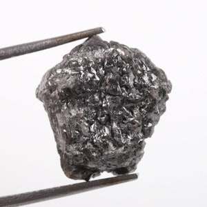 19.28 CT Black Gray Rough Diamond: Natural Uncut I3 Clarity