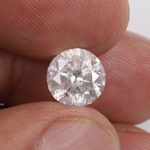 Diamante solto com lapidação redonda natural de 2,11 ct: joia para anel de noivado