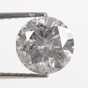 1.02 CT Round Salt and Pepper Diamond: Gray Loose Diamond, 6.3 mm