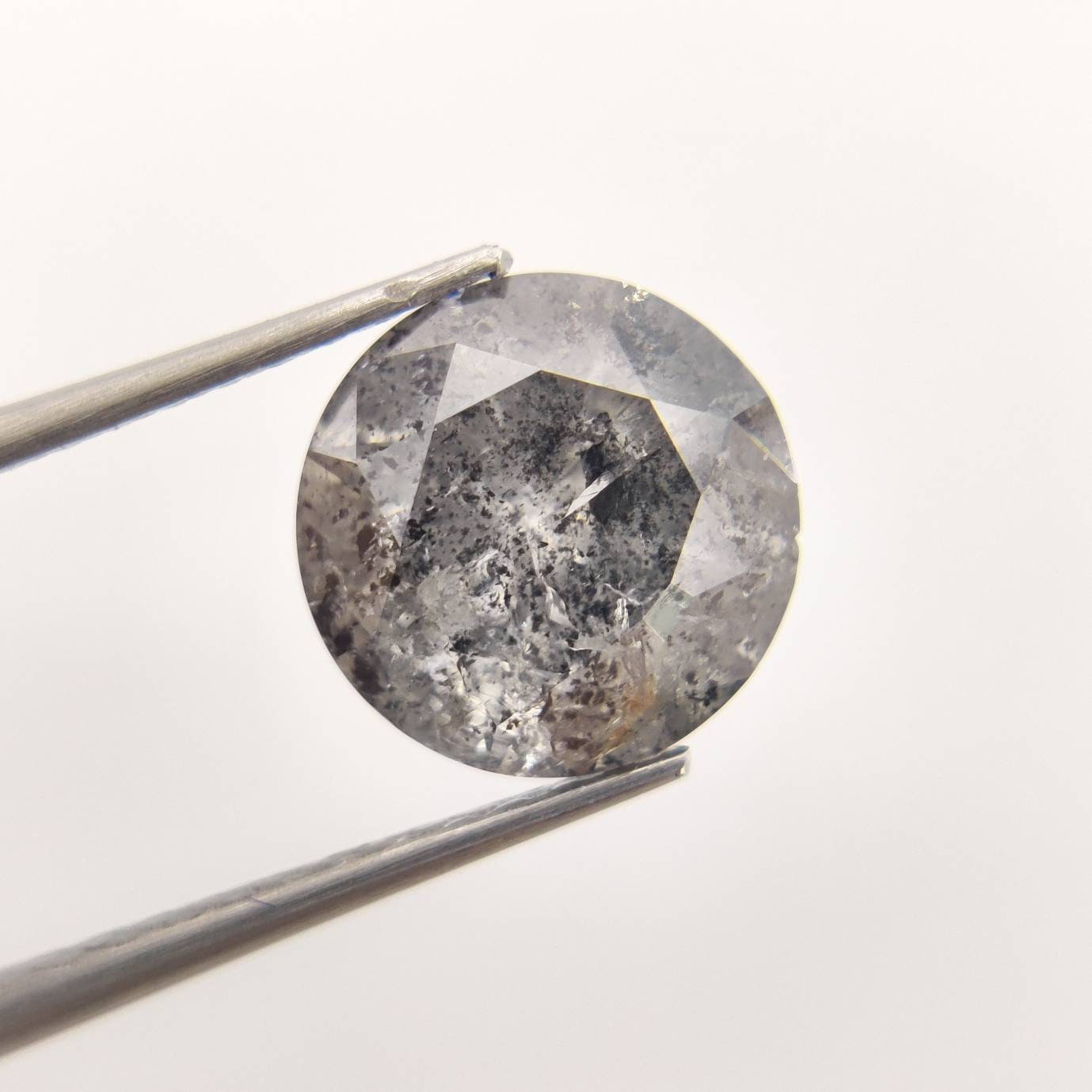 1.28CT 7.0 mm saltand pepper Diamond Naturalloe diamondRaund Etsy