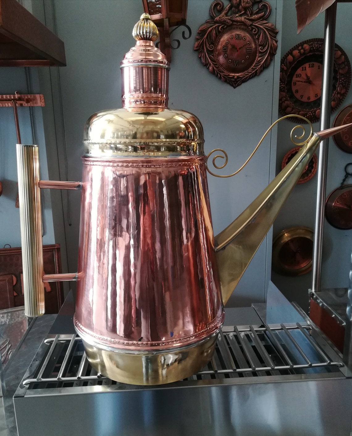 Copper Cruet 5 Liters /olive Oil 5 Liters /oil Cruet 5 Liters / 5 Liter