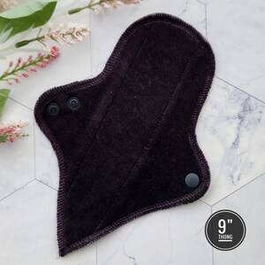 Ultra Soft Black Organic Bamboo Velour Cloth Pads - Eco Friendly & Non Toxic Thong
