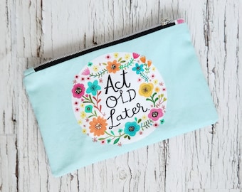 Tell It Like It Is makeup bag, waterproof cosmetics pouch, small wet bag for reusable cloth pads