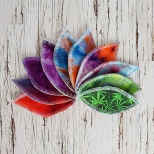 Set of 6 organic bamboo velour and cotton flannel interlabial period petals, ILP's - Eco-friendly comfort and protection