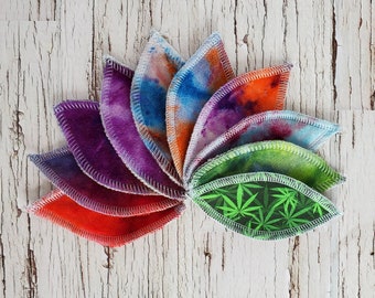 Set of 6 organic bamboo velour and cotton flannel interlabial period petals, ILP's - Eco-friendly comfort and protection