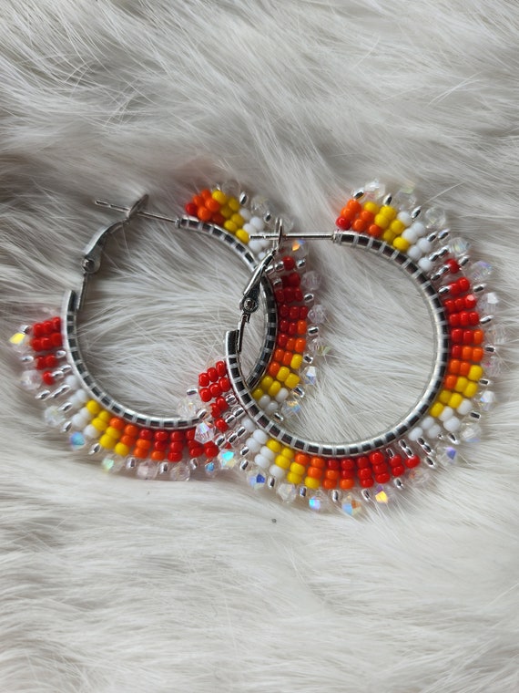 Beaded Hoop Earrings