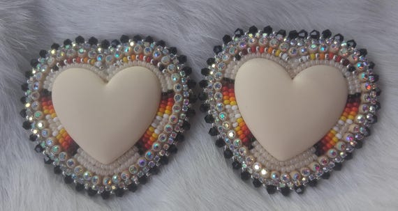 Beaded Heart Earrings