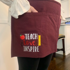 Back to School Teacher Apron | Teacher Waist Apron with 3 Pockets | Personalized Teacher Apron Gift | Teacher Appreciation