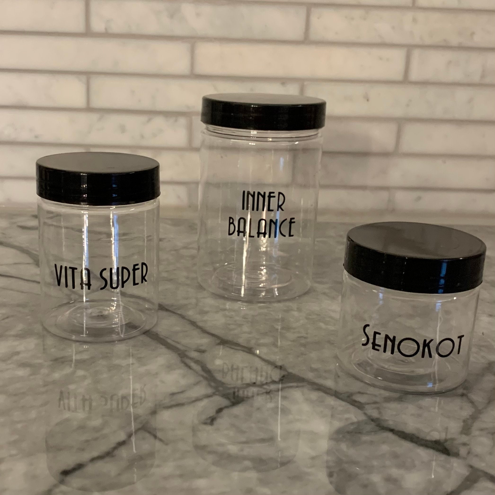 Personalized Plastic Screw Top Jars 2.5oz 4oz and 8oz Sizes Etsy