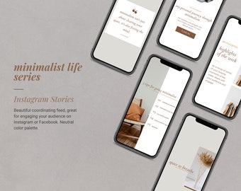 Plantillas de publicaciones de historias de Instagram. Contenido de Instagram. Instagram. Minimalista. Minimalismo. Plantillas de Instagram Canva. Medios de comunicación social.