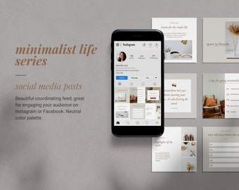 Plantillas de publicaciones de Instagram. Contenido de Instagram. Instagram. Minimalista. Minimalismo. Plantillas de Instagram Canva. Medios de comunicación social.