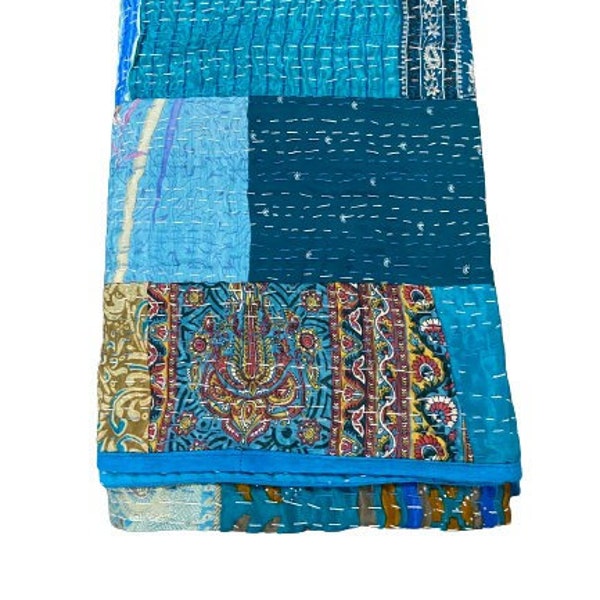 Bohemian Patchwork Quilt Kantha Quilt Handmade Vintage Quilts Boho King Size Bedding Throw Blanket Bedspread