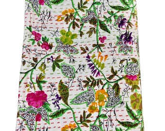 Couvre-lit Kantha fait à la main Kantha indien couvre-lit en coton taille 90 * 108