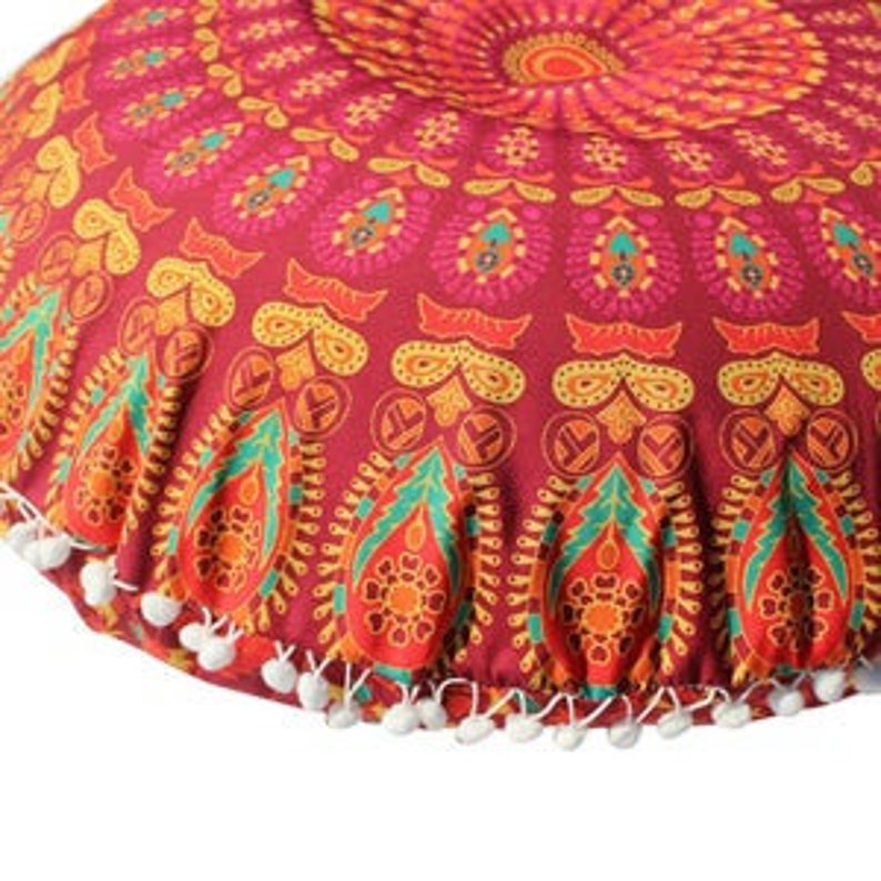 5 PC Assorted Large Mandala Floor Pillows Round Bohemian Etsy