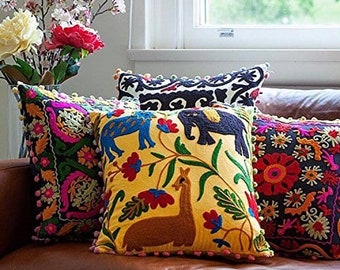 Suzani cushion cover cotton embroidered cushion vintage cushion cover home decorative cushion covers