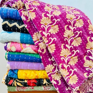 Großhandel viel von indischen Vintage Kantha Quilt Handmade Throw Wendedecke Bild 2