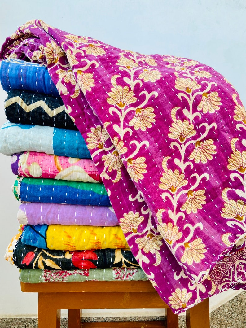 Großhandel viel von indischen Vintage Kantha Quilt Handmade Throw Wendedecke Bild 2