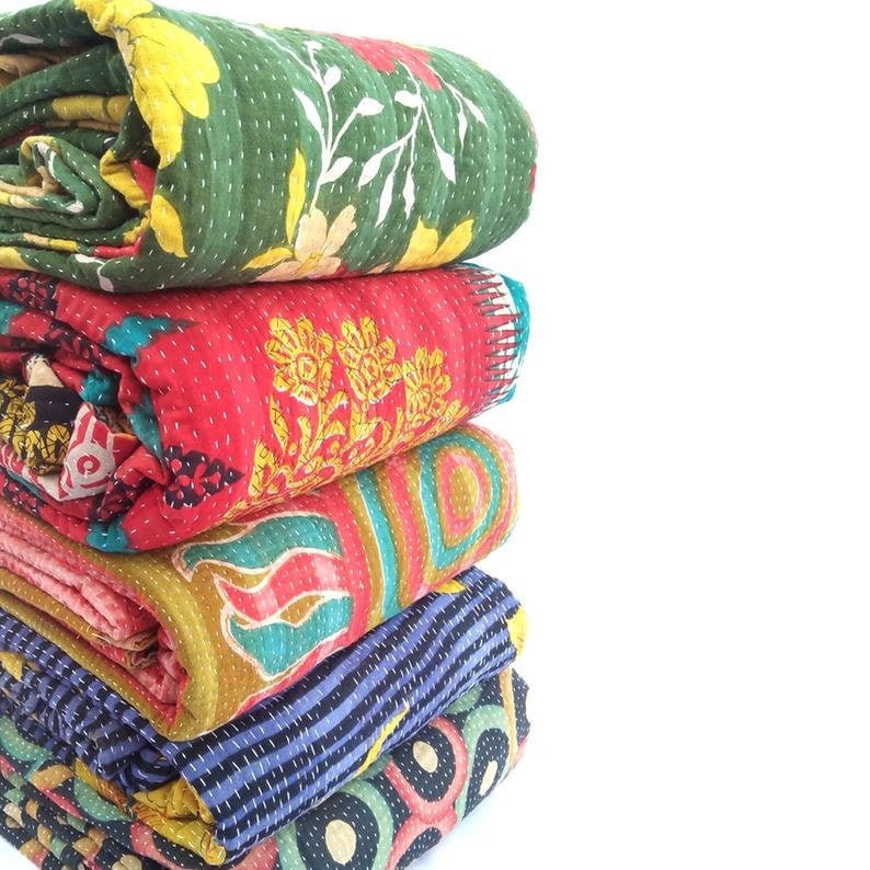 Wholesale Lo of Indian Vintage Kantha Quilt Handmade Throw Etsy