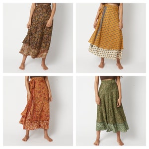 Silk Long Wrap Skirts image 1