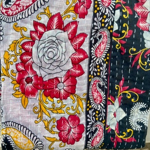 Indischer Vintage-Kantha-Quilt, Großhandel mit böhmischen Decken und Überwürfen Bild 5