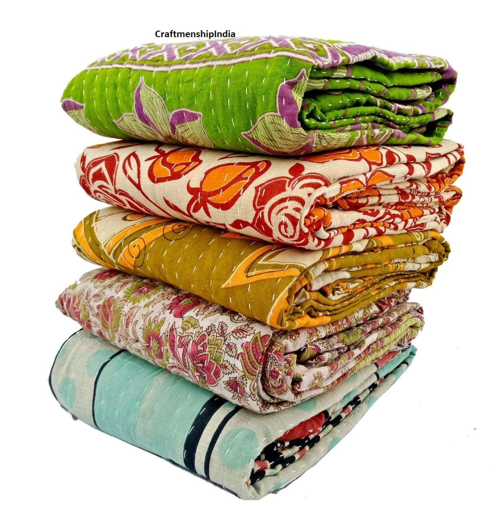 Wholesale Lot of Indian Vintage Kantha Quilt Handmade Throw Etsy