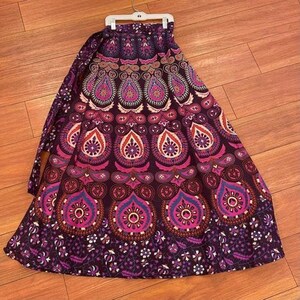 Cotton Peacock Feather Premium Printed Long Skirt