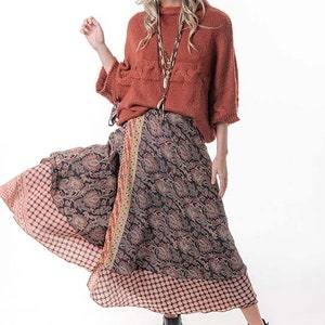 Silk Long Wrap Skirts image 3