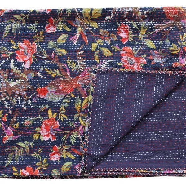 Navy Blue Quilt Throw Etsy