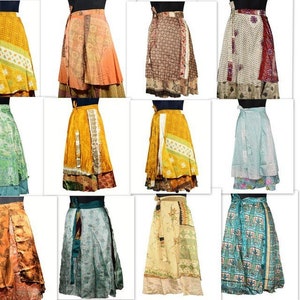 Recycled Indian Sari Wrap Skirts - Etsy