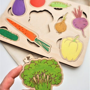 Wooden Toddler Puzzle Wooden Vegetable Puzzle Eco Friendly Wooden Toys ...